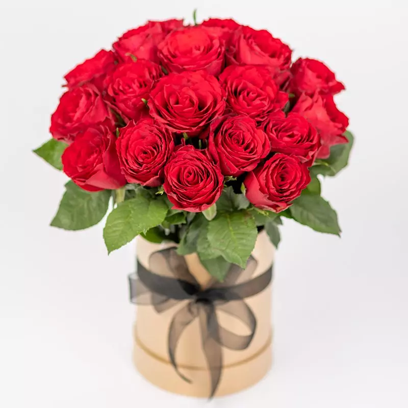 Flower box na Walentynki Na górze róże